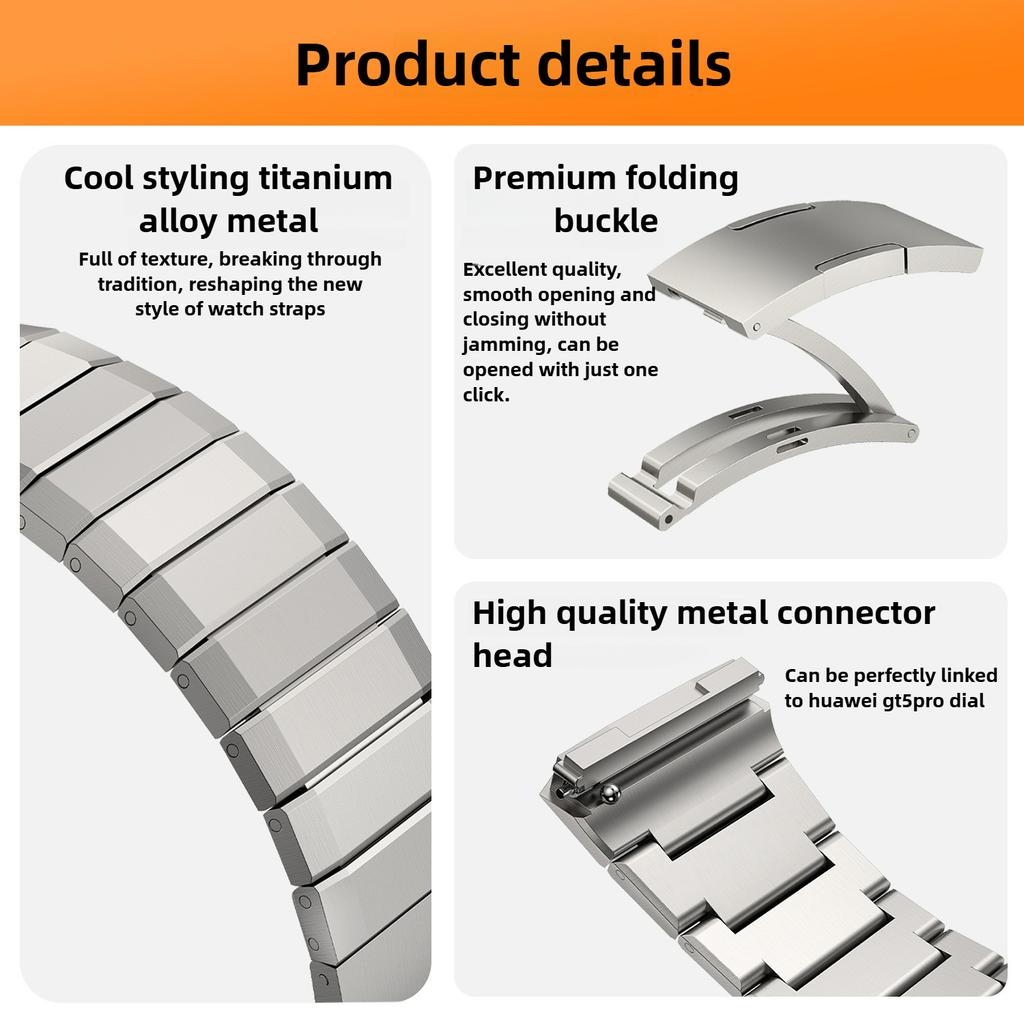 No Gaps Luxury Titanium Strap for Huawei Watch GT 5 Pro Metal Bracelet for Huawei Watch GT5 Pro Specialized Watch Strap