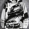 Boys' Casual Hoodie, Cool Car Print - Long Sleeves, Perfect Choice for Spring and Autumn Seasons, Loose Fit