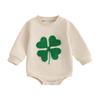 Baby Romper, Long Sleeve Crew Neck Shamrock Fall Bodysuit Clothes for Girls Boys