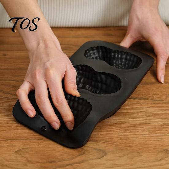 Peanut Shaped Silicone Mold Baking Mold, with 3 Cavity, Flexible Non-stick Multipurpose Accessory Tray, for DIY Chocolate Mousse Cake Biscuit