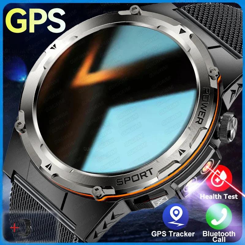 Новые Военные GPS Умные Часы Мужские 3ATM Водонепроницаемые 24/7 Здоровье 100+ Спортивных Режимов Встроенный NFC BT Звонок Умные Часы