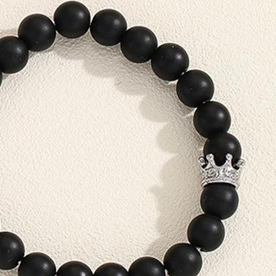 2 шт., браслет ручной работы с короной и бисером, светящееся сердце, светится в темноте, эластичный браслет для пар, мужской и женский подарок любовнику