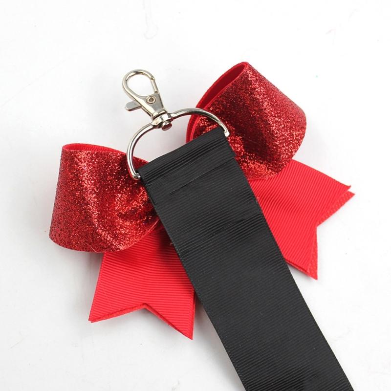 Pack of 5 Cheerleader Keychains Backpacks Pendant Team Key Accessories Cheer Team Friendship Keychains Fabric Texture