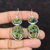 Copper Ruby Zoisite Earring 925 Sterling Silver Earrings Unique Design Jewelry Real Gemstone Handmade Earring Wonderful Jewelry Gift For Her