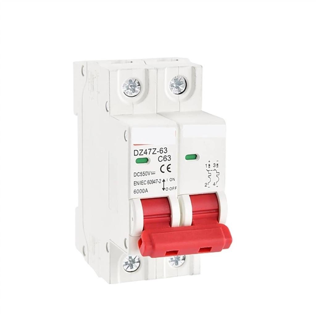 DZ47Z-63 DC MCB 1P 2P 250V 550V 63A 6kA Curve Switch Circuit Breaker 1Pcs(1P 250VDC,40A)