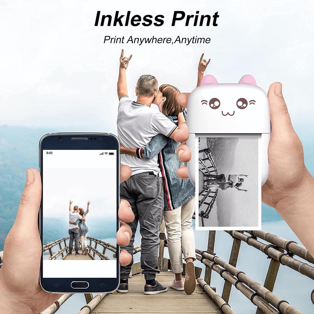 Portable Mini Bluetooth WiFi New Wrong Printer Mobile Phone Photo Title Note Hot Print Pocket Student Error Label Printer