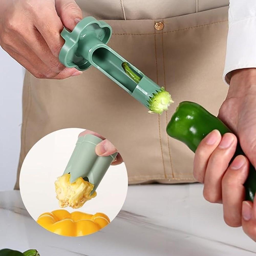 ABS Pepper Seed Core Remover Quick Bell Pepper Cutter Fruit Vegetable Coring Tool Kitchen Tools