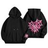 New Pink Blue Spider Web Printed Hoodie Hoodie Men's Women's Versatile Long Sleeve Comfortable Casual Warm Hoodies