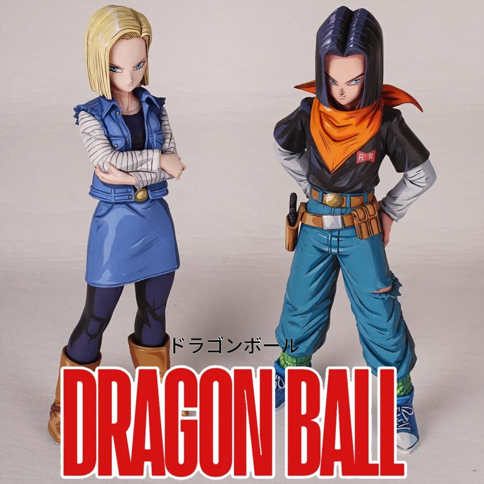 24CM Anime Dragon Ball Z Android 17 18 Figure Android 18 PVC Action Figures Collection Model Toys for Children Christmas Gift’s