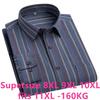 Большой размер 11XL 10XL 9XL 8XL Мужская рубашка с длинным рукавом из 100% хлопка, карманная, оксфордская, в полоску, повседневная, мужская, с длинным рукавом, приталенная