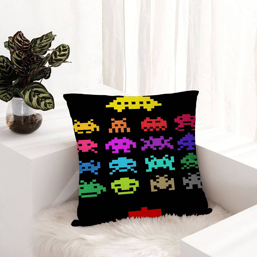 Classic Shooting Game S-Space Invaders Maple Design Cushion Cover Happy Autumn Harvest decor Holiday Decorati Pillow Cover