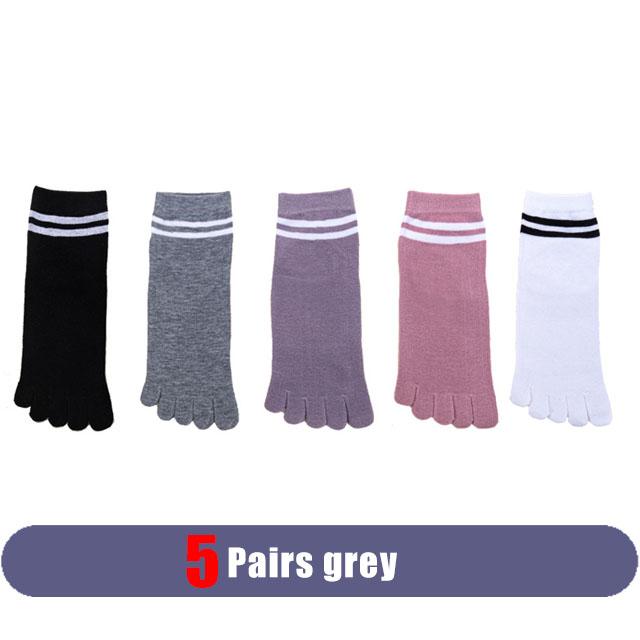 1/5 Pairs Toes Short Socks Woman Girl Cotton Striped Solid Breathable Soft Elastic Invisible Socks 5 Finger Socks Harajuku