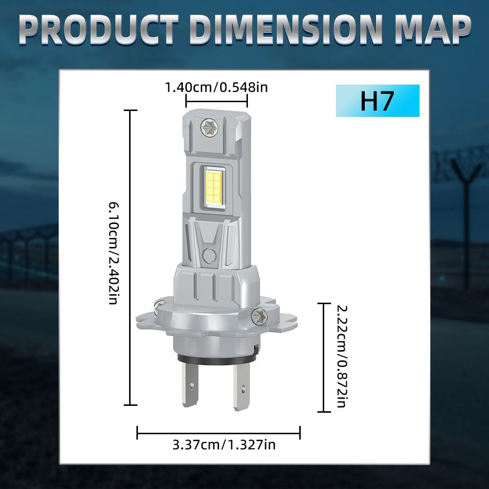 2x Mini H7 LED Headlight Bulb 50000LM Wireless 200W CSP Canbus h7 Car Headlamp Auto Diode Lamp High Low Beam Plug And Play12V