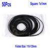 50pcs 1.0mm Universal Mix Rubber Square Belts Kits Set Tape for Walkman Cassette CD Player Replacement