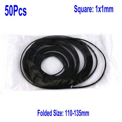 50 шт., 1,0 мм, универсальный набор резиновых квадратных ремней, набор лент для замены кассетного CD-плеера Walkman