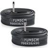 YunSCM 2 шт., камера 700 35c, ниппель Schrader (велосипедный) 40 мм, 700x35/43c