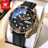 OLEVS Fashion Original Quartz Watch For Men Business Mens Watches Military Silicone Sports Waterproof Week Date Watch Relogio