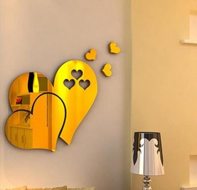3D Зеркало Любовь Сердца Наклейка На Стену Наклейка DIY Домашняя Комната Художественная Роспись Декор Съемный