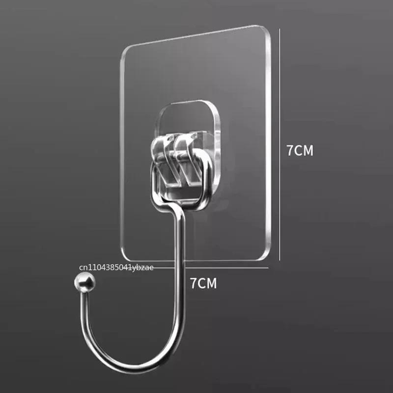 1-20Pcs Strong Self Adhesive Hooks Punch-free Door Wall Hangers Hook for Kitchen Bathroom Home Towel Bags Storage Hanging Holder