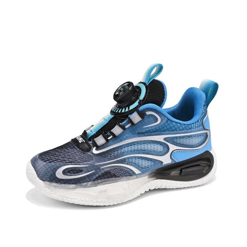 Children's rotating button mesh sneakers sports shoes boys running shoes student dad shoes lightweight casual versatile