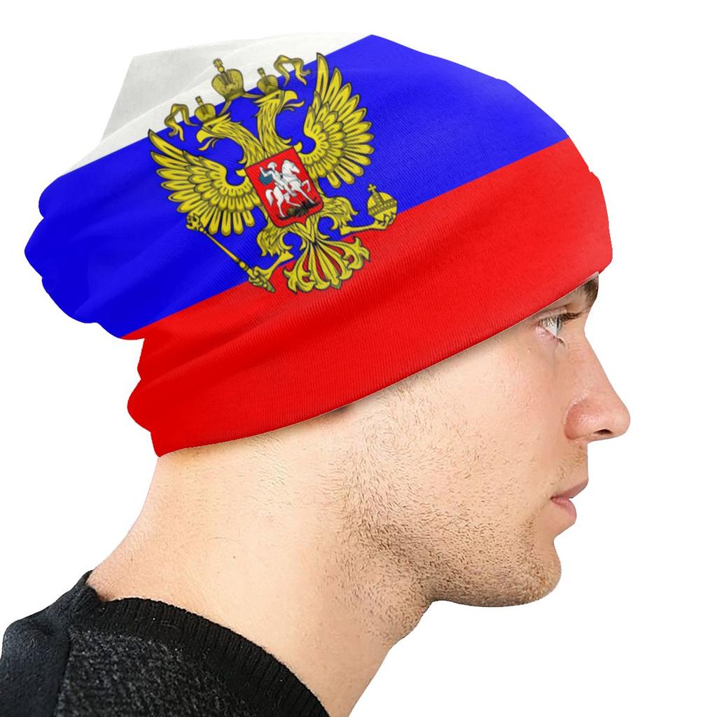 Шапка-бини с российским флагом, унисекс, зимняя теплая шапка, женские вязаные шапки, герб России, шапки-бини Skullies, шапки для женщин унисекс