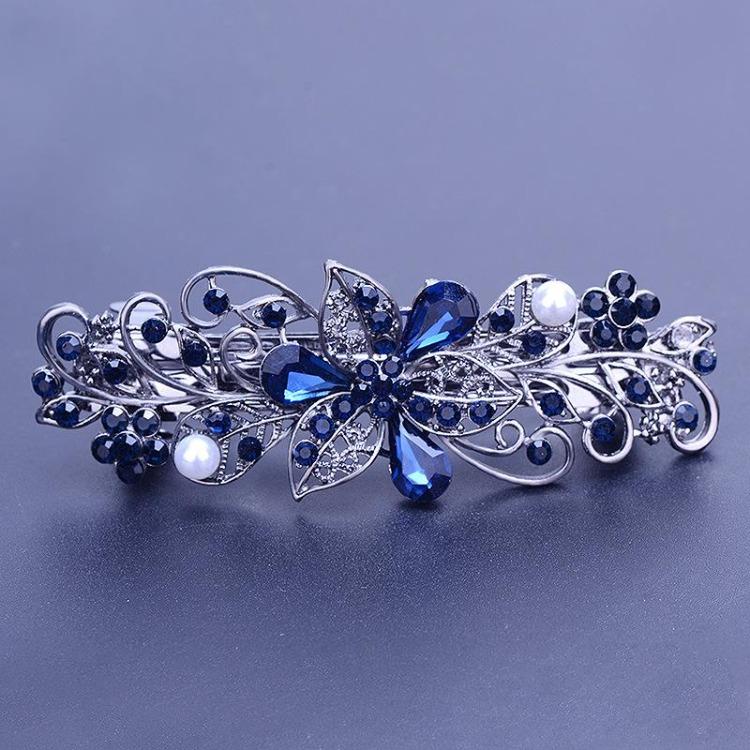 Ретро Хрустальная Маленькая Заколка для Волос Женская Пружинная Заколка-Зажим Утиный Клюв Заколка для Волос Головной Убор Взрослый Зажим для Затылка Хвоста
