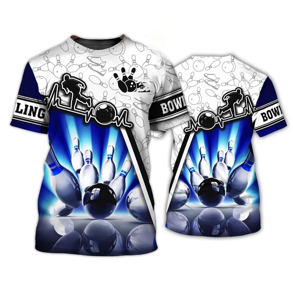 New Summer Men's Bowling T-shirt 3D Full Print T-shirt Suitable for Both Men and Women Casual T-shirt