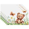 4/6pcs Set Spring Summer Bear And Butterfly Floral Pattern Placemats Seasonal Everyday Holiday Table Decor for Home Kitchen Restaurant Party Indoor