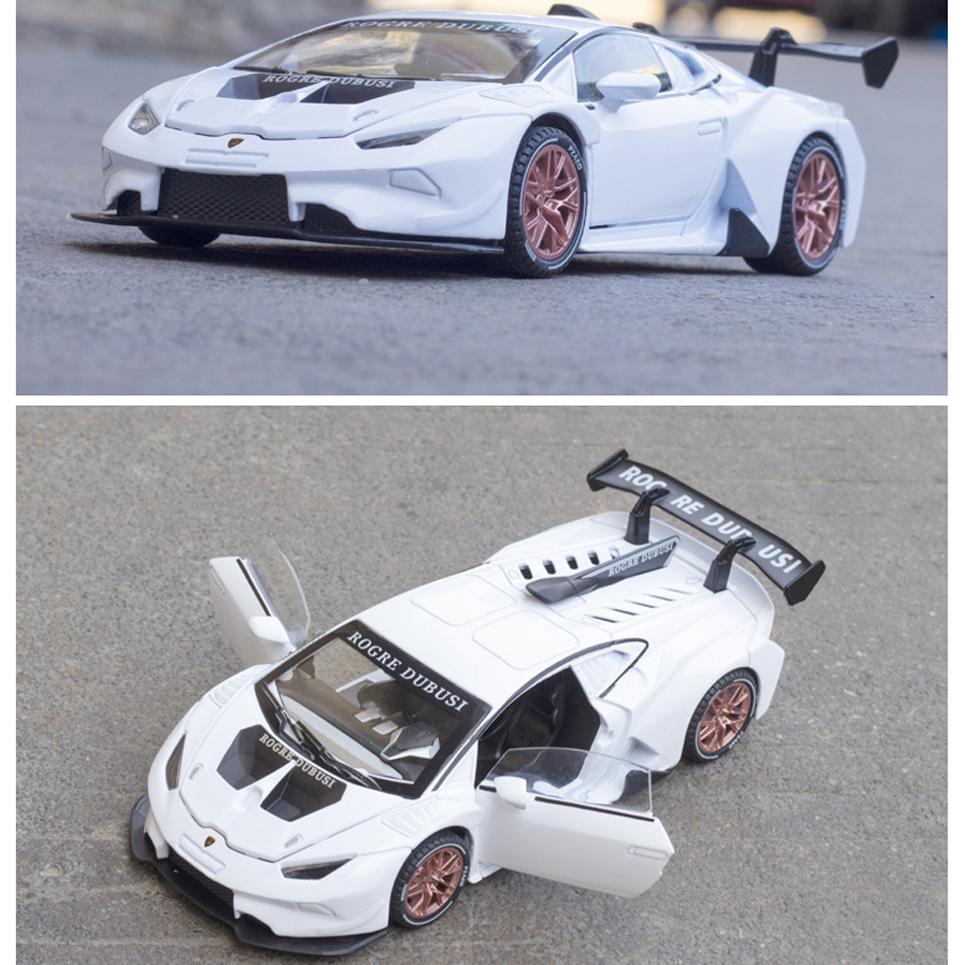 Масштаб 1/32 HURACAN ST EVO, литая под давлением модель автомобиля, игрушечный автомобиль с откатным механизмом, звуком и светом для детей, коллекция подарков для мальчиков и девочек