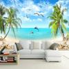 Wallpaper 3d Coconut Tree Beach Seascape Photo Wall Paper Living Room Tv Sofa Bedroom Background Wall Mural