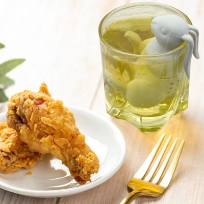 Ситечко для чая в форме кролика, силиконовое ситечко для заваривания чая, многоразовое, листовое, травяное, для специй, декор для чайника