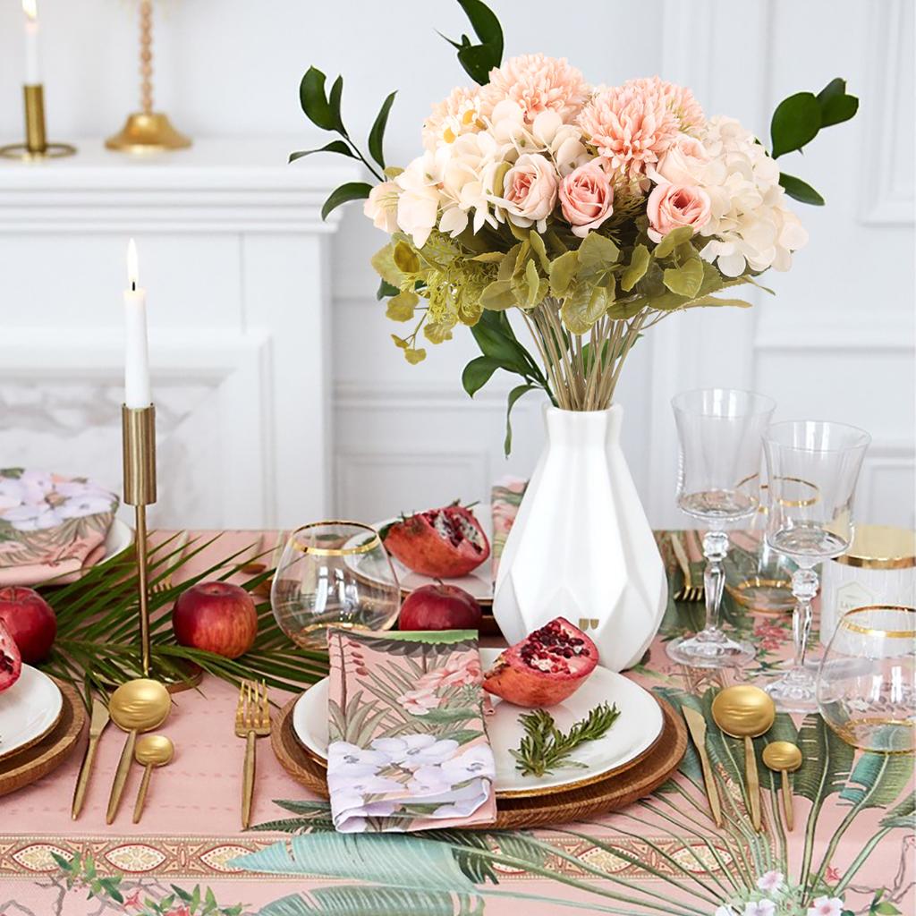 4 шт. поддельные гортензии розы искусственный шелковый букет ромашек осенние украшения для кухни, дома, сада, стола, центральные детали, декор