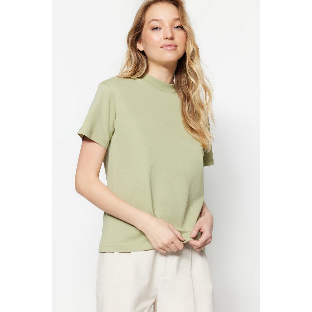 Комплект из двух бело-черных трикотажных футболок с воротником стойкой из 100% хлопка Twoss20ts1500