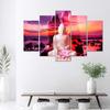 Five Piece Picture Canvas Print Buddha Sunset Sea