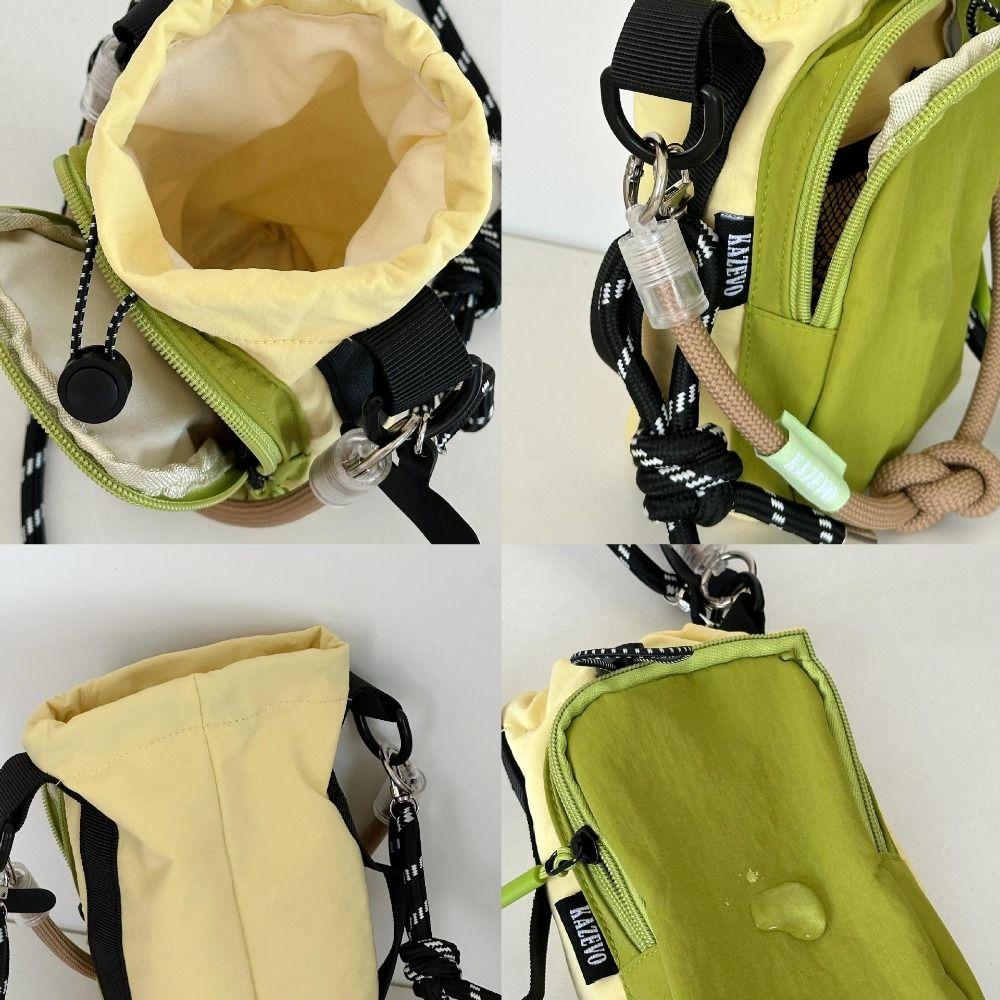 Nylon Rope Drawstring Crossbody Bag Coin Pouch Mobile Phone Pack Nylon Shoulder Bag  Outdoor