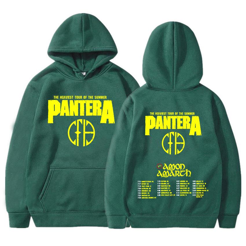Pantera Самый тяжелый тур лета 2025 Толстовки Лонгслив Гранж Мода Свитшоты Унисекс Уличная одежда Мужской Принт Топ