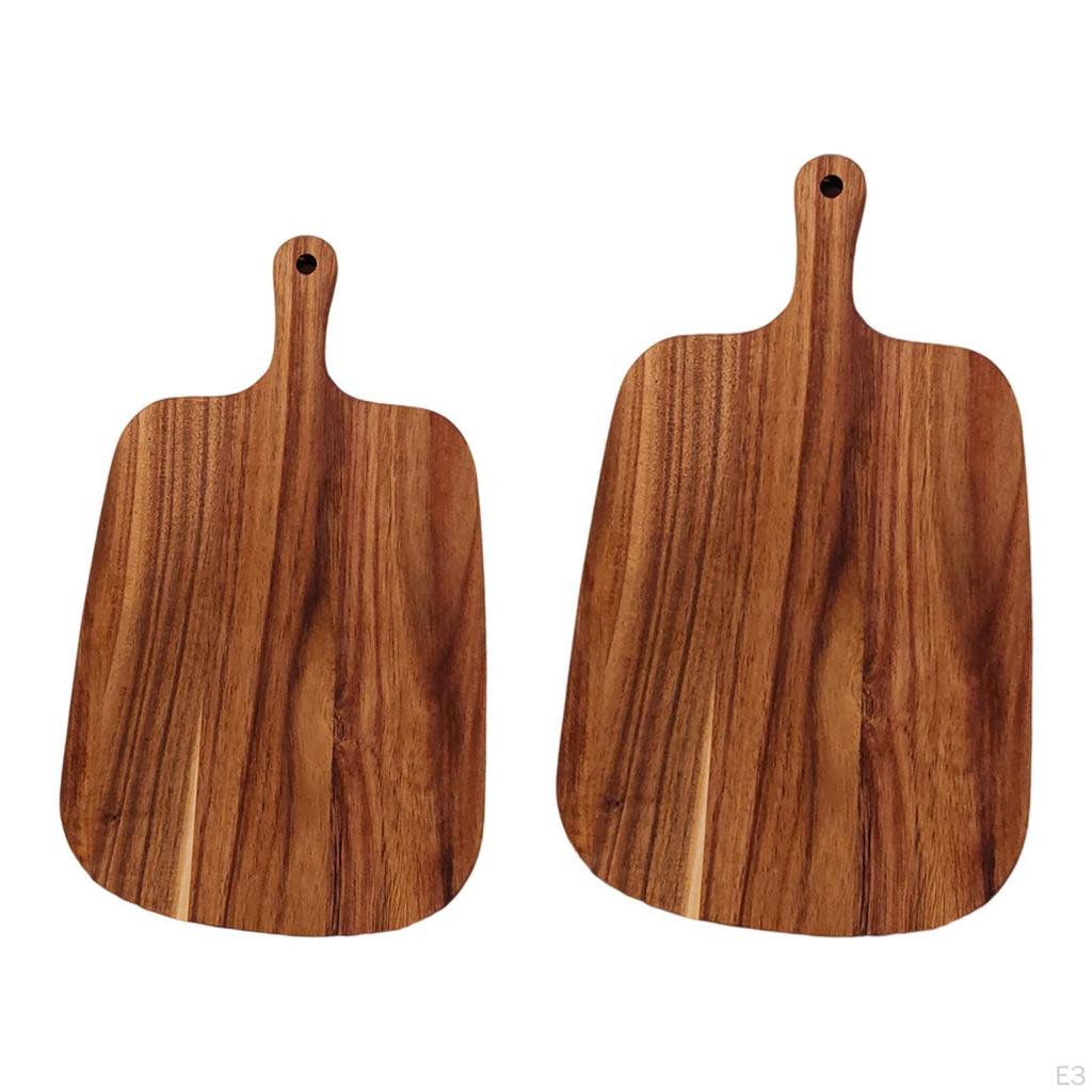 Деревянная разделочная доска из акации для сыра, для кухни, для столешницы, декоративная, с ручкой для пиццы