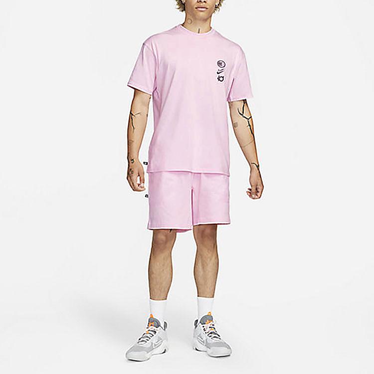 Nike Свободная баскетбольная футболка с буквенным принтом и короткими рукавами, мужские топы розового цвета FD0061-663