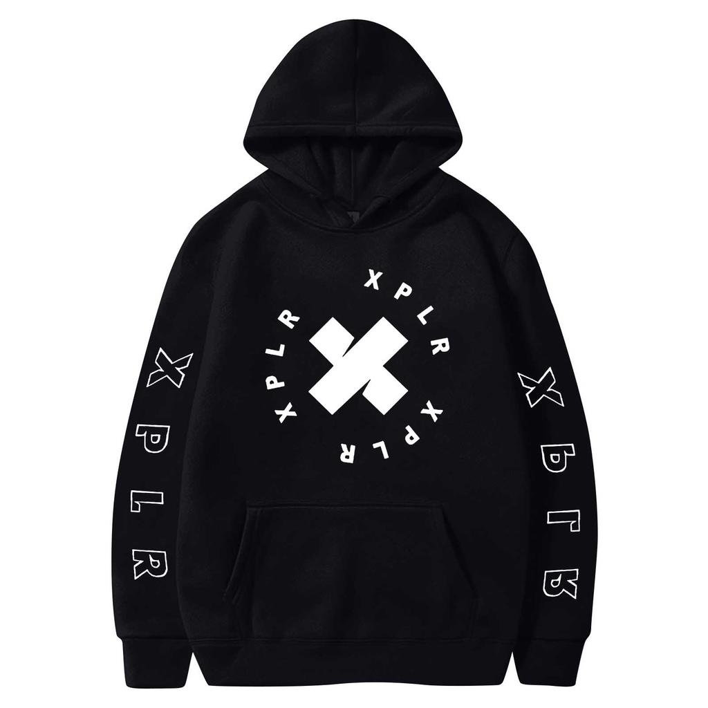 Женская однотонная толстовка с капюшоном и длинным рукавом с принтом