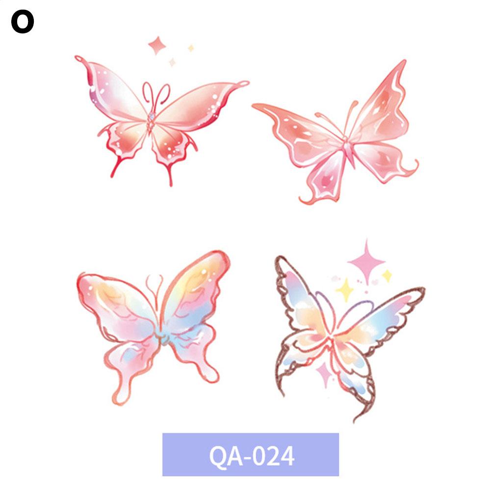 Красочные наклейки-тату с бабочками, водостойкие, долговечные, милые, японские, дофаминовые, смываемые татуировки G1S6