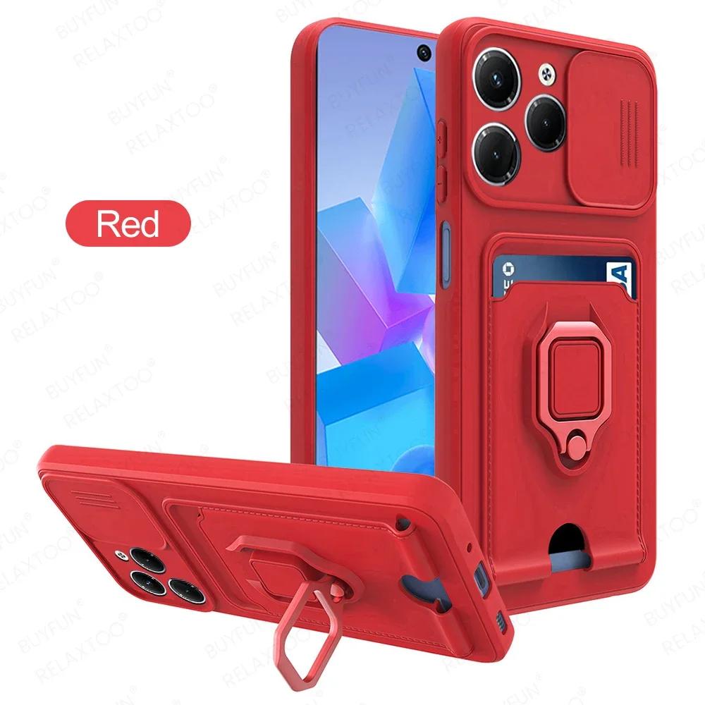 Чехол с защитой камеры-слайдером для Infinix Hot 40 Pro Note 40 Pro Plus 30 Spark 2024, магнитный кронштейн для автомобиля, чехол-картхолдер