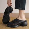 Fashion Street Style Platform Heel Women Mules Slippers Fashion Cover Toe High Heel Slip On Shoes Ladies Comfort Outdoor Lazy Slides