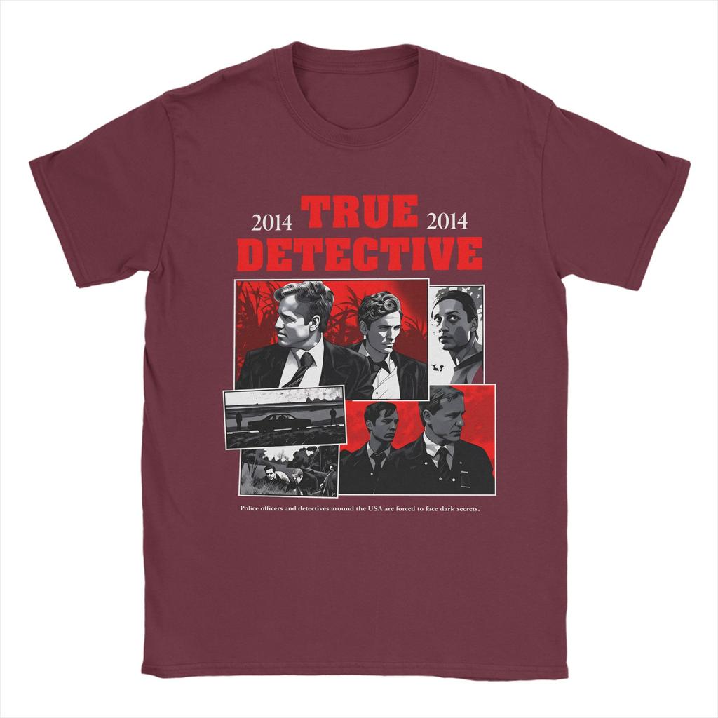 True Detective Rust Cohle Marty Hart T Shirt Summer Adult Pure Cotton O Neck 4XL 5XL 6XL Clothing ShortSleeved Tshirt