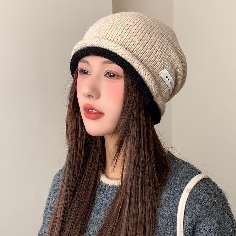 Edge Drawstring, Star Stacking Hat, Children'S Season Shows A Small Face, Baotou, Cold Hat, Warm Ear Protector, Knitted Hat