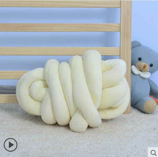 Скандинавская датская вязаная подушка-шар с узлом - Плетеный декор для детской комнаты и бортик для кровати
