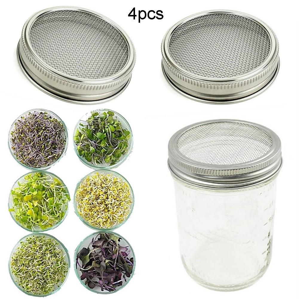 Simplify Sprouting At Home with 4pcs Stainless Steel For Jar Sprout Lids
