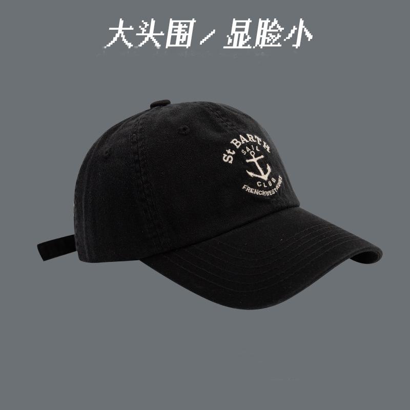 Street Letter Embroidery Hip Hop Baseball Cap Men Summer Couple Soft Top Wide Brim Cap Women Show Small Face