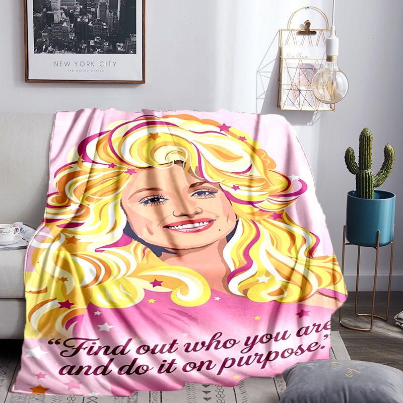 Dolly-Parton Leopard Print Blanket Lightweight Flannel Bedding Blanket Perfect for Travel, Camping, Living Rooms, Offices, Sofas, Fan Christmas gift