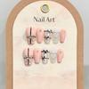 HANDMADE Artificial Nail Original Ballet Princess Y2K Bow Diamond Fake Nail Set With Glue Reusable and Removable Press On Nails