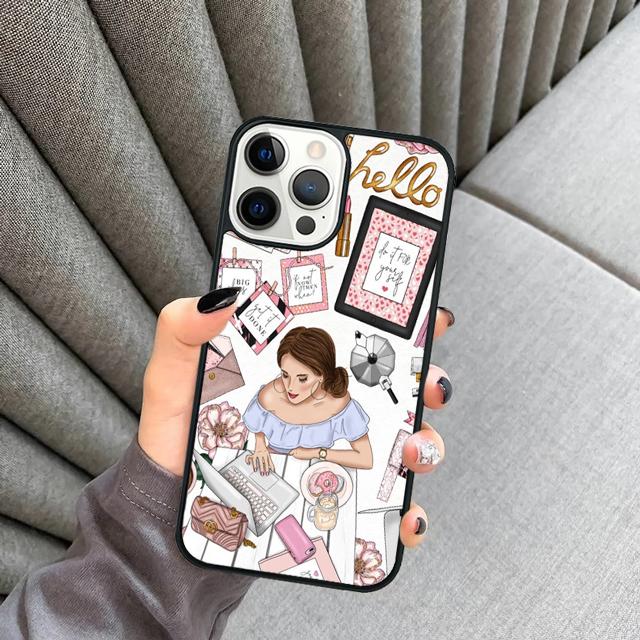 Girl Boss Pink Women Cartoon phone Case Cover For iPhone 17 Air 16 15 14 Plus apple 16 11 12 13 Pro Max coque